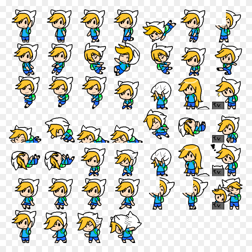 896x896 Adventure Time Character Sprites, Label, Text, Rug Descargar Hd Png