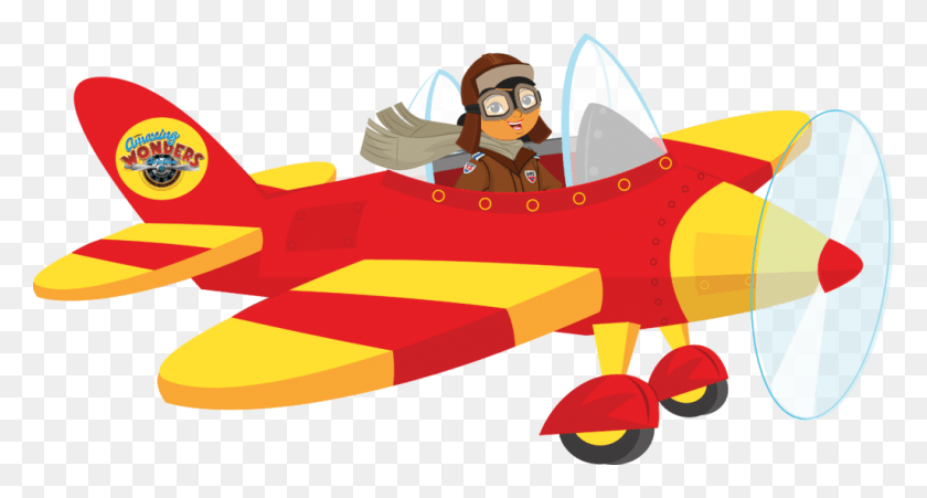 1024x514 Descargar Png Publicidad Avión De Dibujos Animados Amelia Earhart Avión, Kart, Vehículo, Transporte Hd Png