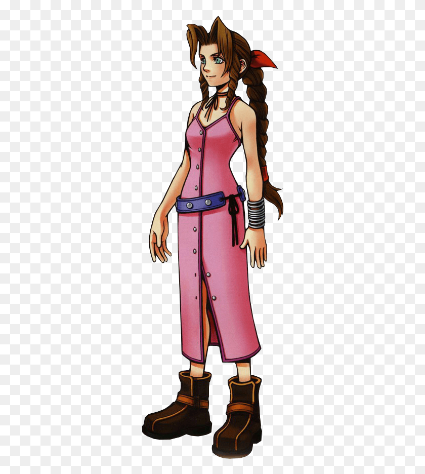 282x876 Descargar Png Aerith Es Desinteresado Amable Hermoso Optimista Gentil Aerith Kingdom Hearts Chibi, Figurilla, Persona, Humano Hd Png