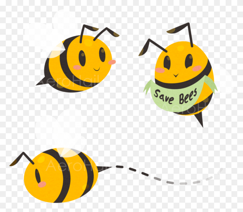 860x741 Aerohail Are Friends Transparent Kawaii Bees, Animal, Insect, Invertebrate HD PNG Download