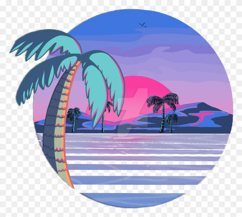 1024x912 Aesthetic Clipart Beach Vaporwave Beach, Sphere, Graphics HD PNG Download