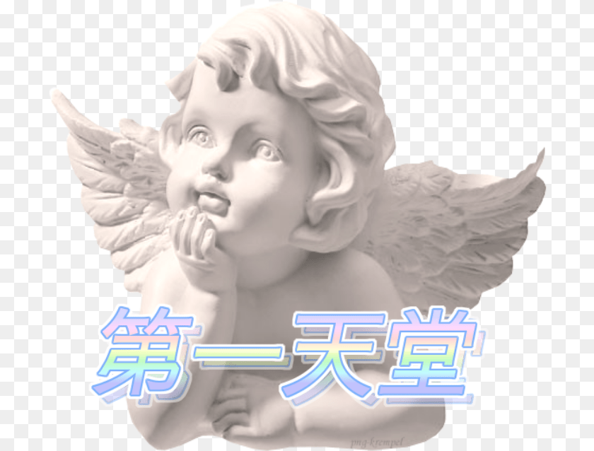 705x638 Aesthetic For Edits Angel Baby Statue, Person, Face, Head PNG