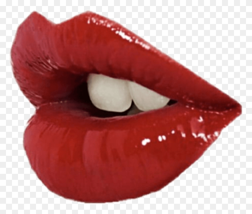 845x709 Aesthetic Red Pink Lips Teeth Glossy Glossylips Glossy Lips Aesthetic, Mouth, Lip, Tongue HD PNG Download