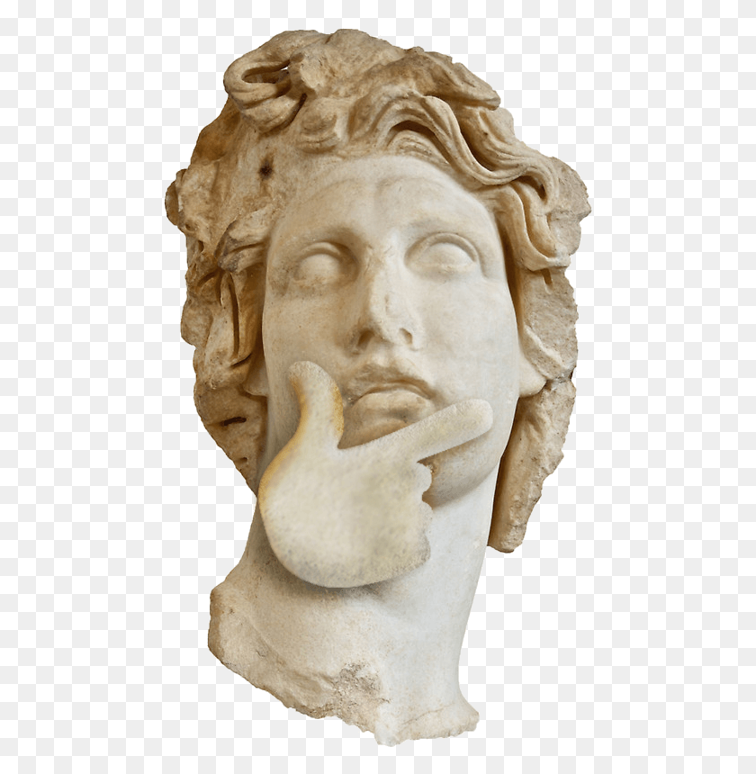 476x800 Aesthetic Thinking Vaporwave Statue, Head, Lion, Wildlife HD PNG Download