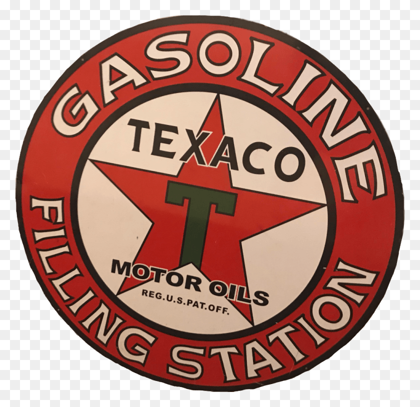 1024x991 Aesthetic Vintage Sign Gas Red Texas Freetoedit Emblem, Logo, Symbol, Trademark HD PNG Download