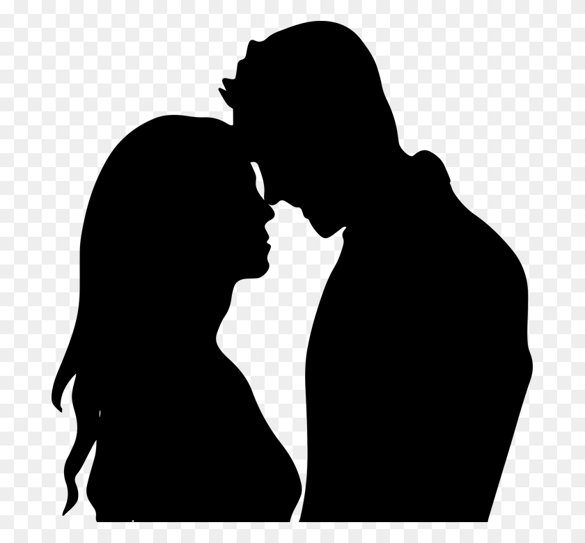 691x720 Affection Boy Couple Female Girl Love Male Man Boy Girl Kissing Silhouette, Gray, World Of Warcraft HD PNG Download