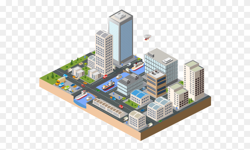 580x444 Affordable Analytics Low Poly City Small, Urban, Building, Town Descargar Hd Png