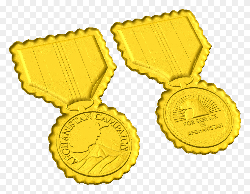 788x598 Afghanistan Campaign Medal Style C Gold Medal, Gold, Trophy, Wax Seal HD PNG Download