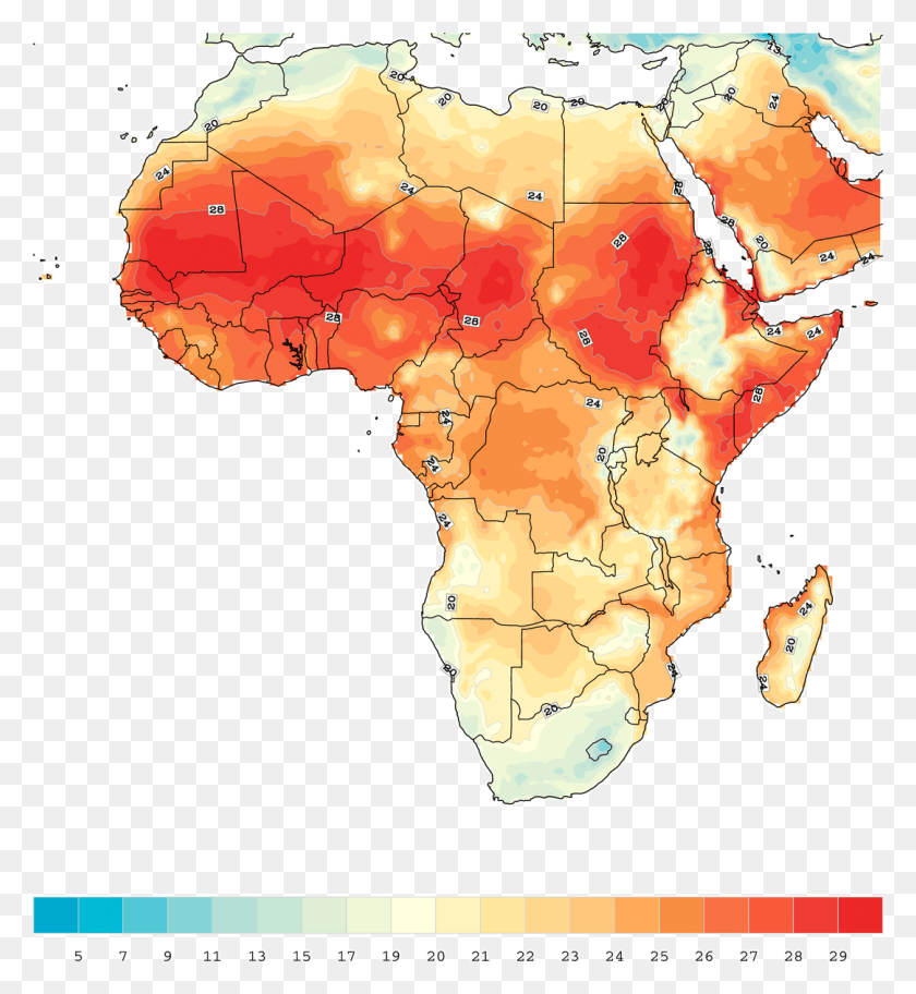 1082x1183 África, 1971, 2000, Temperatura Media, Clima, África, Mapa, Diagrama, Atlas Hd Png