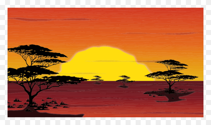 800x452 Африка Изображение Закат В Саванне, Природа, На Открытом Воздухе, Небо Hd Png Скачать