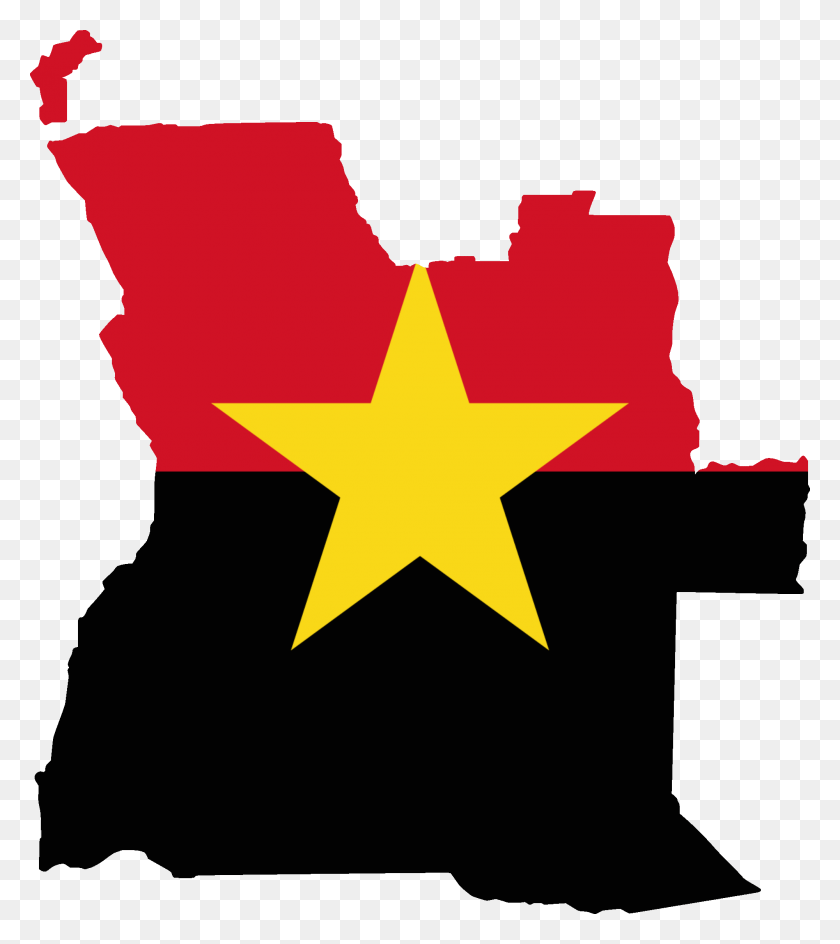 2000x2268 Флаг Анголы В Форме Африки, Символ, Символ Звезды Hd Png Скачать