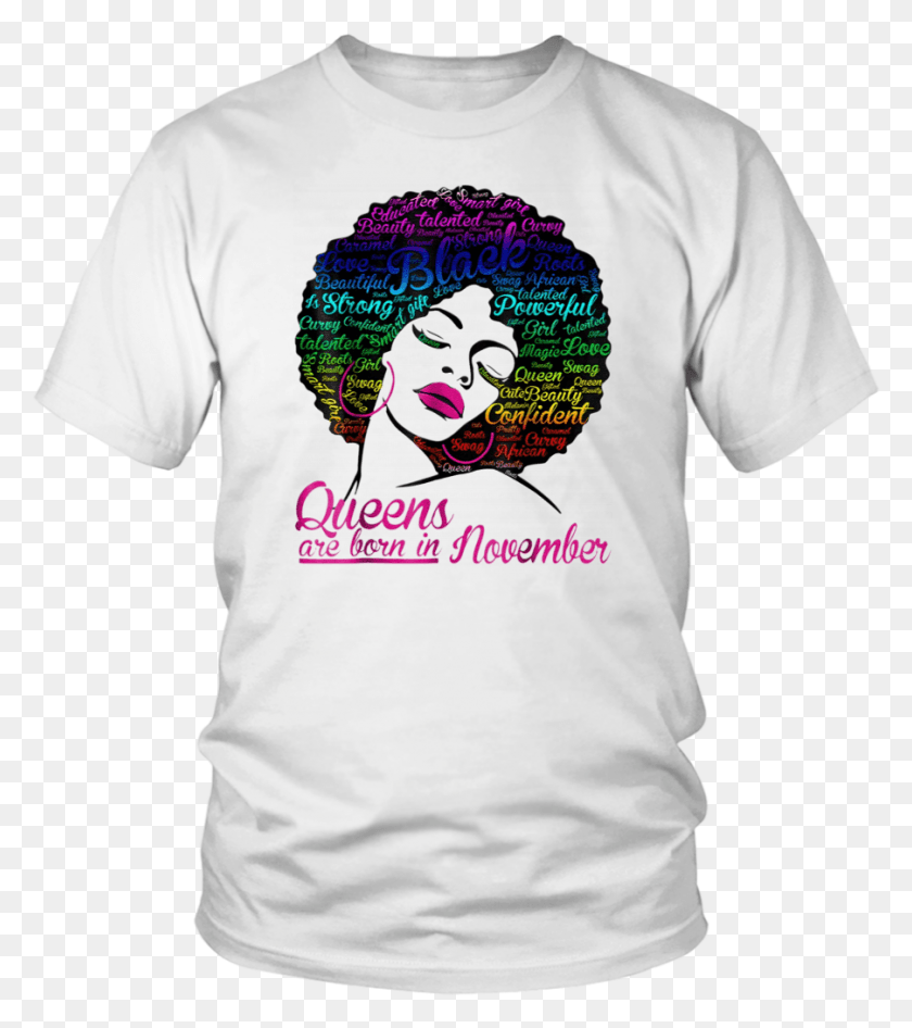 902x1025 Descargar Png Mujer Afroamericana Con Cabello Natural Afro Hecha Reina Negra Nacida En Diciembre, Ropa, Ropa, Camiseta Hd Png