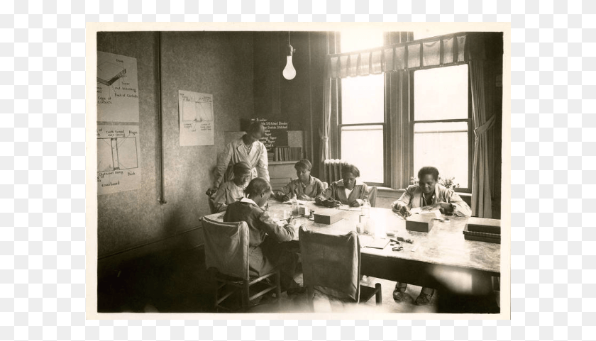 600x421 African American Women Mending Books In Forsyth County African American Bertie Co Nc, Chair, Furniture, Person HD PNG Download