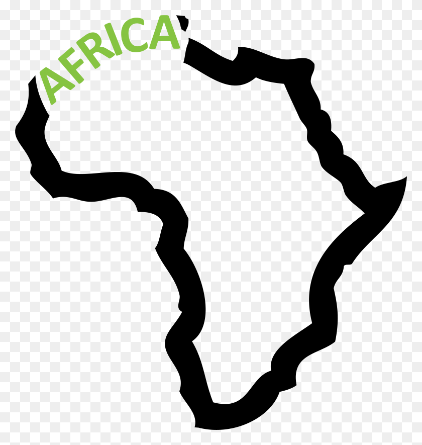 4469x4732 African Map Outline, Text, Alphabet, Symbol HD PNG Download