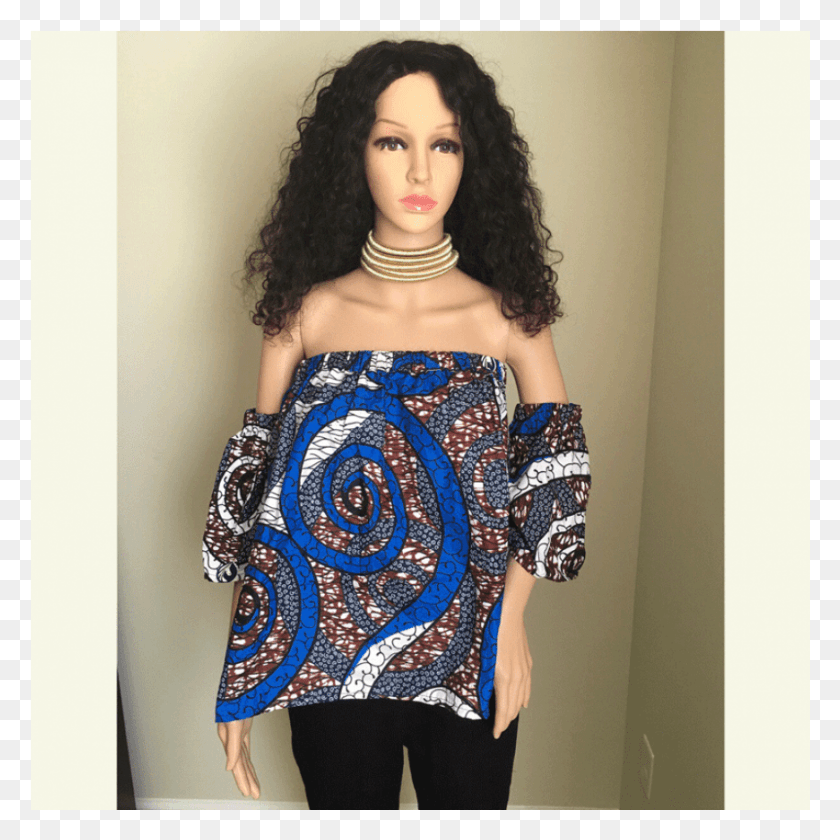 870x870 African Print Off Shoulder Top, Blouse, Clothing, Apparel Descargar Hd Png