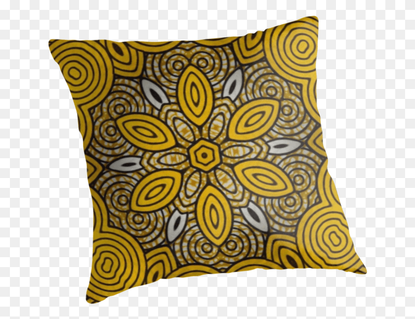 649x585 African Print Starburst Yellow Cushion, Pillow, Rug HD PNG Download