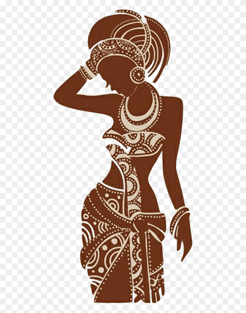 480x1009 African Woman Silhouette Vector Free, Person, Dress, Clothing HD PNG Download