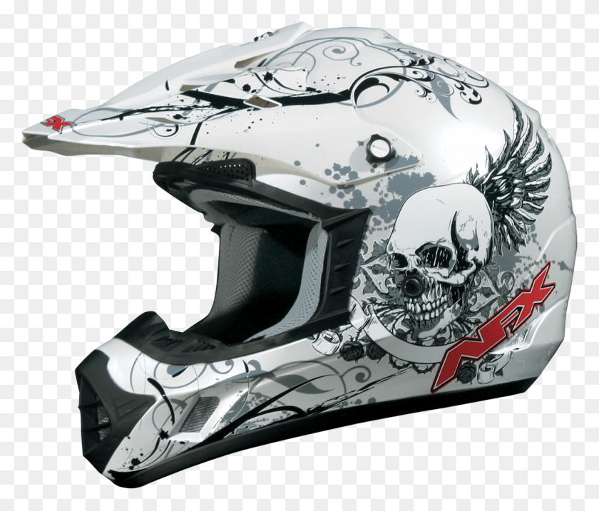 1200x1011 Afx Fx Off Road Motorcycle White Motorcycle Helmet, Clothing, Apparel, Crash Helmet HD PNG Download