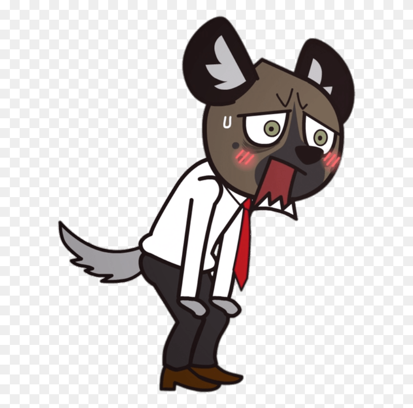 609x768 Aggretsuko Character Haida The Spotted Hyena Panting Cartoon, Female, Girl, Face HD PNG Download