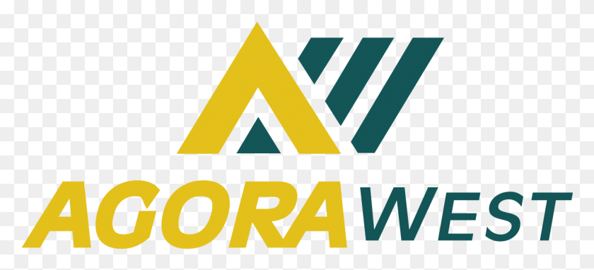 1201x496 Agora West Logo Orange, Symbol, Trademark, Text HD PNG Download