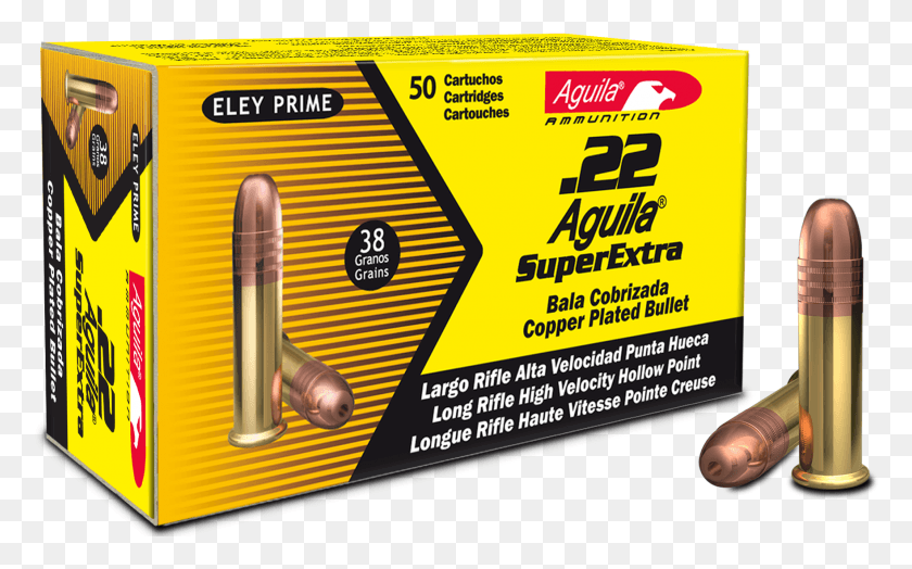 1760x1049 Aguila 1b222335 Super Extra 22 Long Rifle 38 Gr Hollow Aguila Rifle Match Ammo, Weapon, Weaponry, Ammunition HD PNG Download