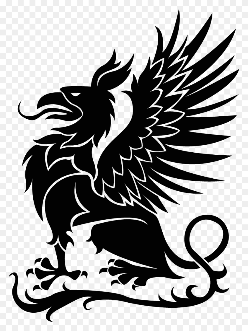876x1192 Aims Creative Writing Club Griffin Black And White, Symbol, Emblem, Stencil HD PNG Download