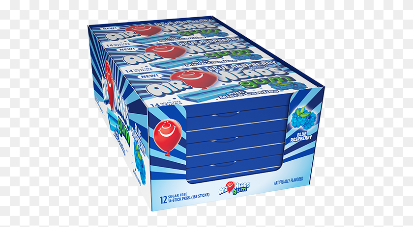 487x403 Air Heads Candy Sugar Free Blue Raspberry Chewing Blue Raspberry Airhead Gum, Box, Carton, Cardboard HD PNG Download