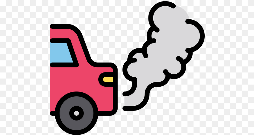 513x447 Air Pollution Icon Of Colored Outline Car Air Pollution Icon, Pickup Truck, Transportation, Truck, Vehicle Transparent PNG