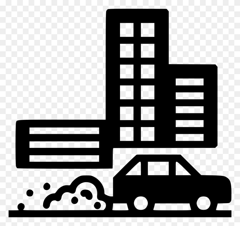 980x922 Air Pollution Savefuel Waste Building Svg Icon Air Pollution City Icon, Text, Vehicle, Transportation HD PNG Download