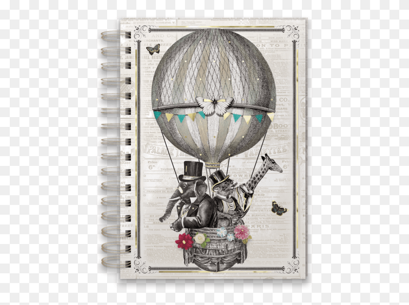 449x565 Airballoon Animals With Gold Foil Accents Spiral Journal Punch Studio, Person, Human, Vehicle Descargar Hd Png