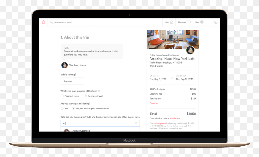 1073x618 Airbnb Finally Adds An Important Business Travel Feature Gmail Ui, Computer, Electronics, Tablet Computer HD PNG Download