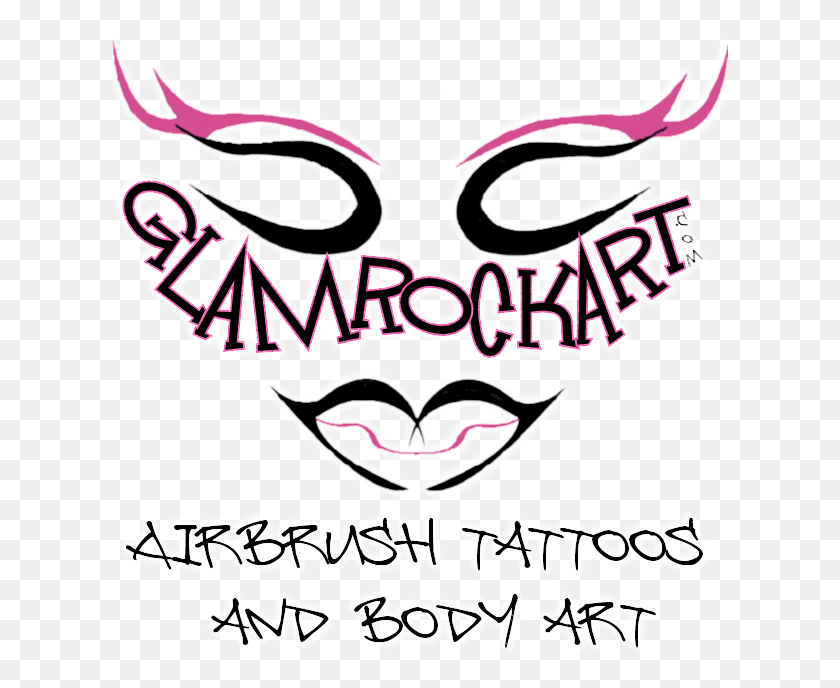 617x628 Airbrush Tattoo Design Glam Rock, Label, Text, Sticker HD PNG Download