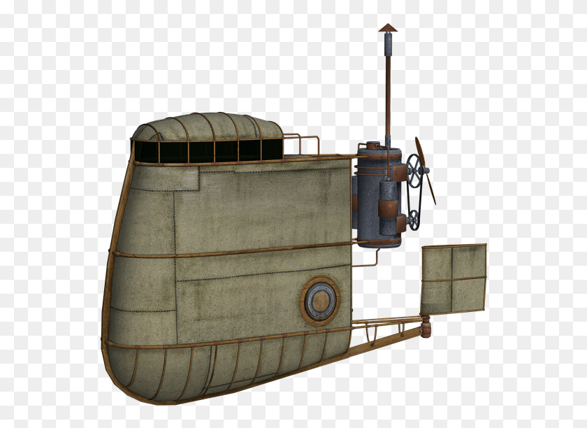 559x552 Aircraft Airship Float Fantasy Steampunk Isolated Boat, Machine, Vehicle, Transportation HD PNG Download