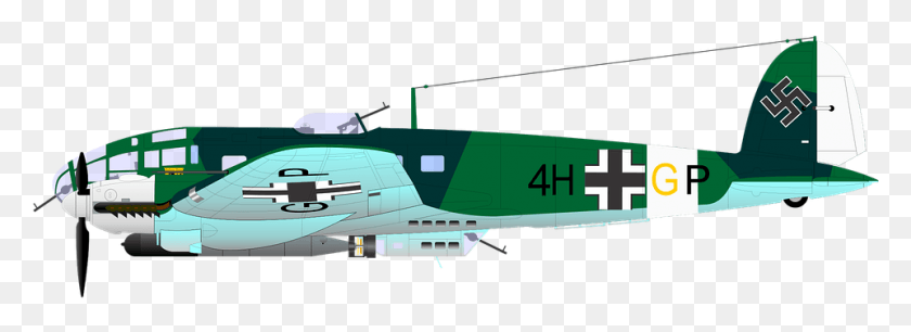 961x304 Descargar Png Avión Bombardero Alemania Histórico Ww Heinkel, Transporte, Vehículo, Avión Hd Png
