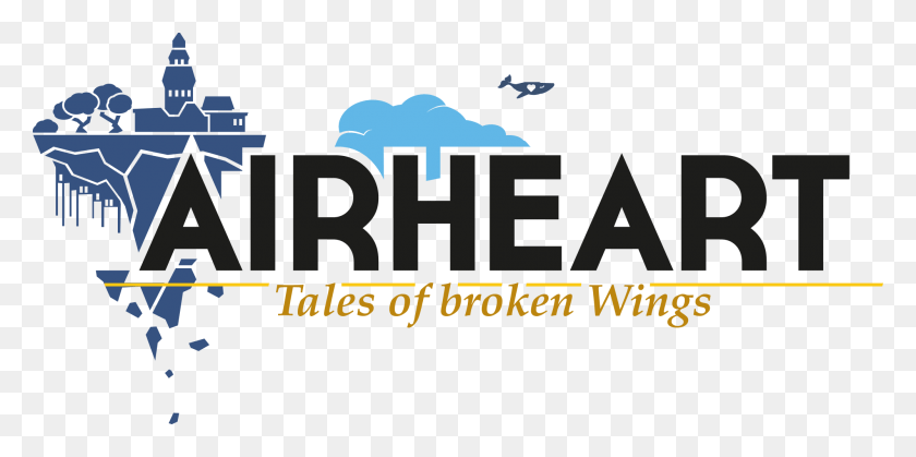 2000x921 Airheart Es Un Juego De Acción Diesel Punk Ambientado En El Vibrante Airheart Tales Of Broken Wings Logo, Texto, Palabra, Alfabeto Hd Png