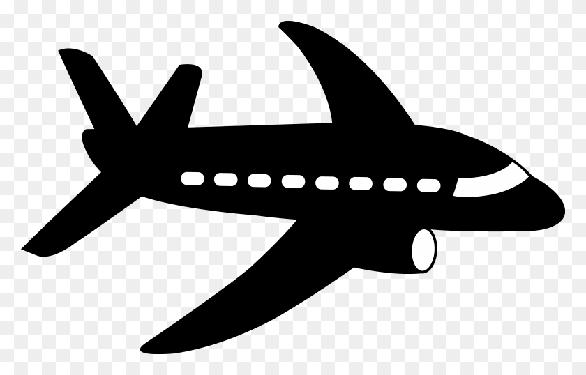 8433x5171 Airplanes Airplane Silhouette Cartoon Free Clipart Airplane Clipart, Axe, Tool, Fish HD PNG Download