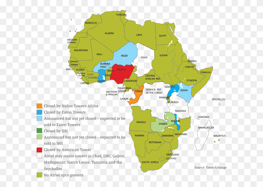 608x538 Airtel African Tower Sale Sub Saharan Africa Transparent, Plot, Map, Diagram HD PNG Download