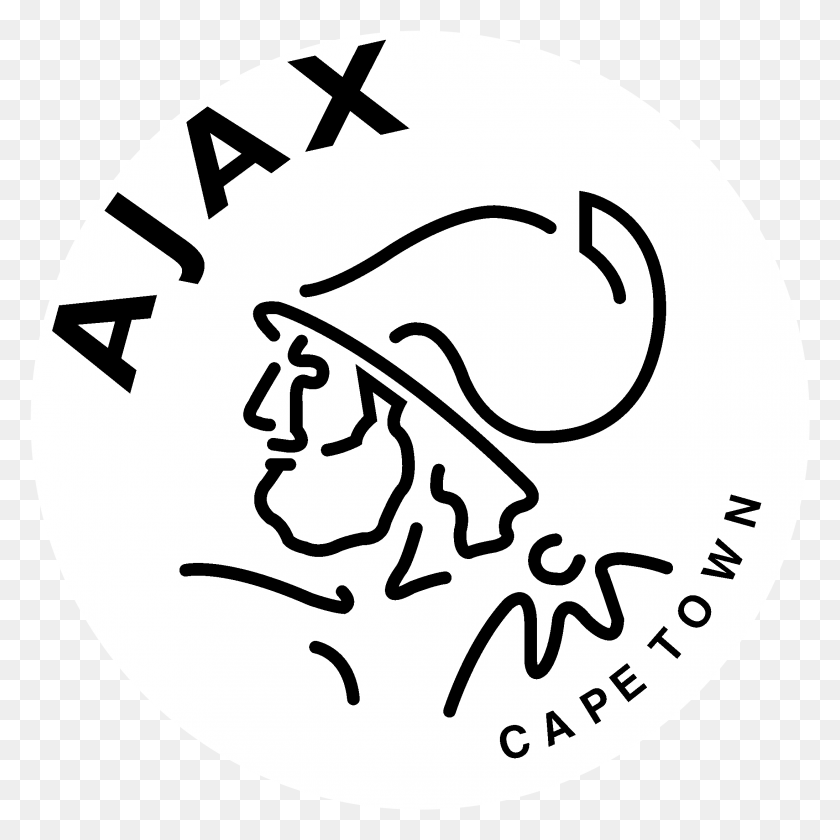 2191x2191 Ajax Cape Town Logo Black And White Ajax Logo Dream League Soccer 2019, Symbol, Label, Text HD PNG Download