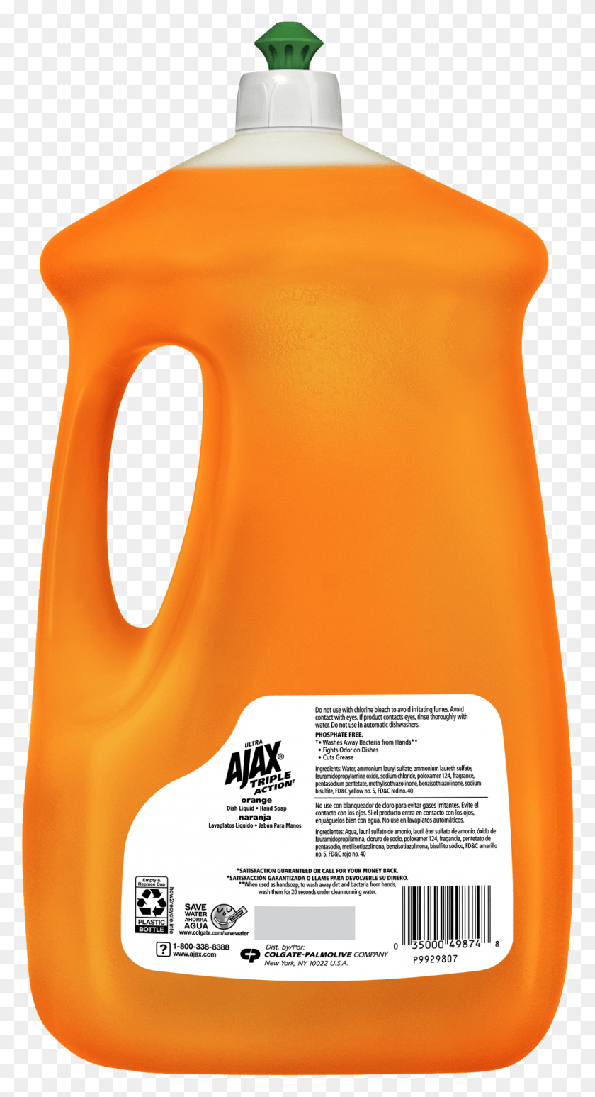 1259x2401 Жидкое Мыло Для Посуды Ajax Ultra Triple Action Апельсин Чайник, Лампа, Бутылка, Текст Hd Png Скачать