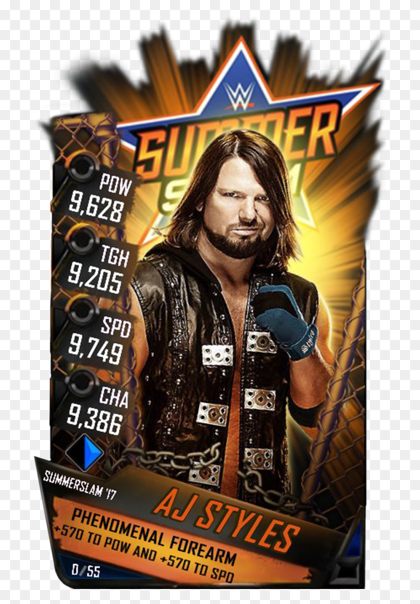 707x1148 Ajstyles S3 15 Summerslam17 Wwe Supercard Summerslam 17 Divas, Clothing, Apparel, Person HD PNG Download