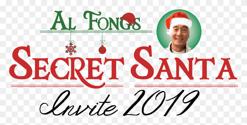 1971x926 Descargar Png Al Fong39S Secret Santa Invitar, Texto, Persona, Alfabeto Hd Png