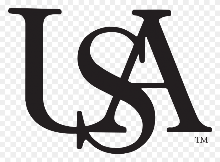 815x583 Descargar Png Alabama Crimson Tide Logotipo Primario Historia Del Deporte Logotipo De La Universidad Del Sur De Alabama, Alfabeto, Texto, Símbolo Hd Png
