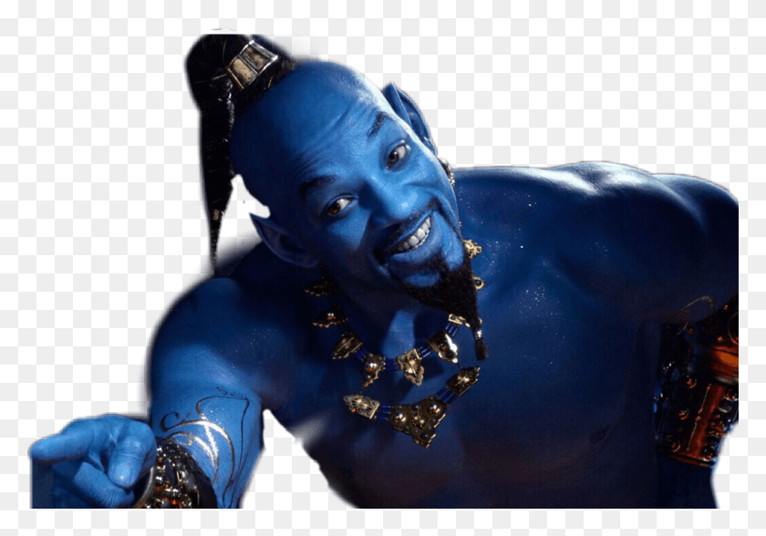 1024x694 Aladdin Genie Will Smith Blue Genie, Person, Human, Necklace HD PNG Download
