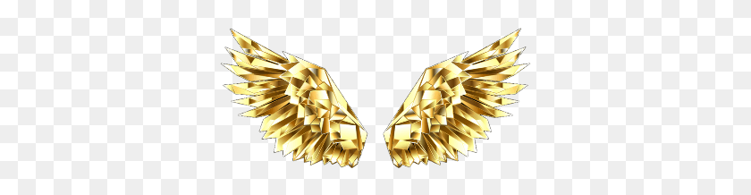 349x158 Alas Wings Freetoedit Polygon, Lamp, Lampshade, Gold HD PNG Download