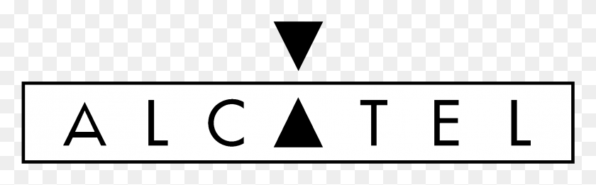 2251x581 Логотип Alcatel 01 Черно-Белая Тьма, Треугольник, Текст, Символ Hd Png Скачать