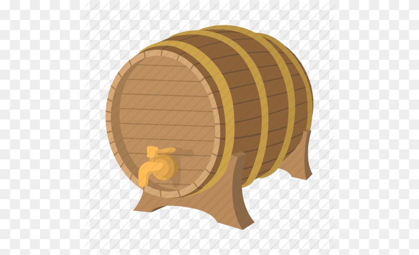Alcohol Barrel Beer Cartoon Container Drink Storage Icon, Keg Clipart PNG