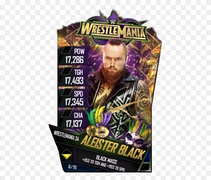 455x657 Aleisterblack S4 19 Wrestlemania34 Wrestlemania 34 Cards Wwe Supercard, Poster, Advertisement, Flyer HD PNG Download