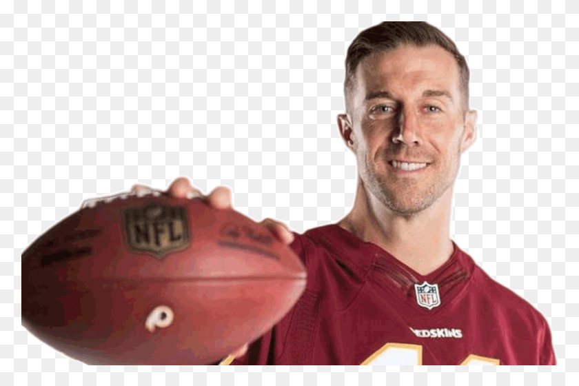 806x517 Alex Smith Redskins Holding Football Transparency Red Alex Smith In Shape, Person, Human, Clothing HD PNG Download