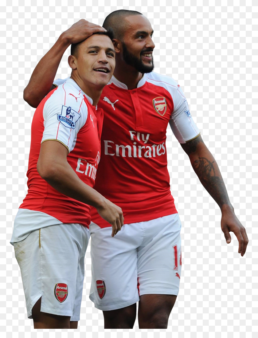 1115x1488 Alexis Sanchez Amp Theo Walcott Render Arsenal Home Kit 2011, Person, Clothing, Shorts HD PNG Download