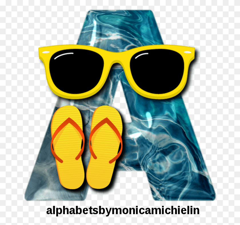 676x727 Alfabeto Praia Culos Amarelo Yellow Glasses Alphabet Diving Equipment, Clothing, Apparel, Sunglasses HD PNG Download